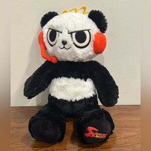 EUC Build-a-Bear BAB Ryan's World Pocket Watch Combo Panda 16" Plush Headphones